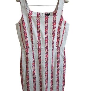 Ann Taylor White Sheath Mini Dress Sleeveless Square Neck